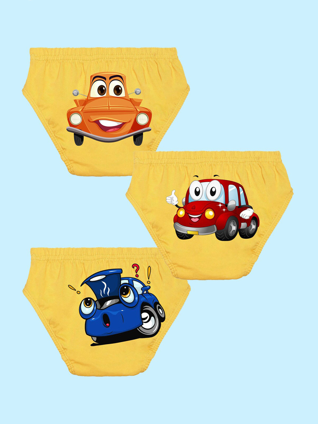 NUSYL Boys Pack Of 3 Printed Pure Cotton Briefs NUBCBRFPO3.0114