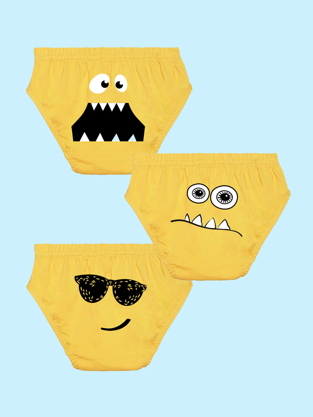 NUSYL Boys Pack Of 3 Printed Cotton Basic Briefs NUBCBRFPO3.0093