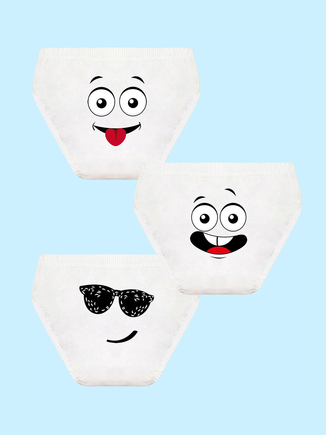 NUSYL Boys Pack Of 3 Printed Pure Cotton Briefs NUBCBRFPO3.0097