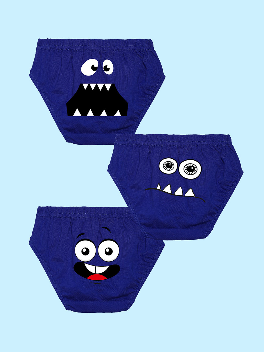 NUSYL Boys Pack Of 3 Printed Cotton Basic Briefs NUBCBRFPO3.0104