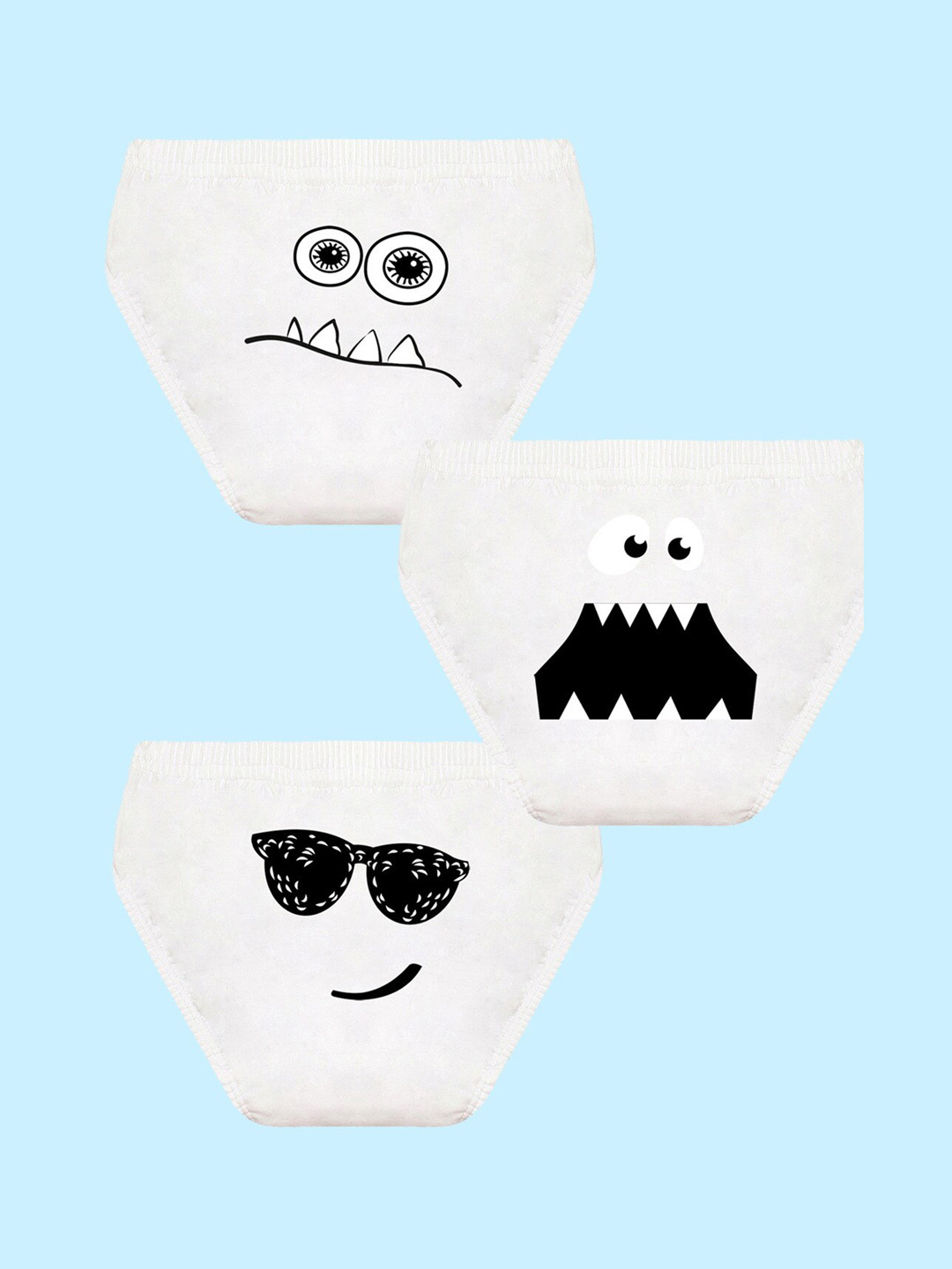 NUSYL Boys Pack Of 3 Printed Pure Cotton Briefs NUBCBRFPO3.0090