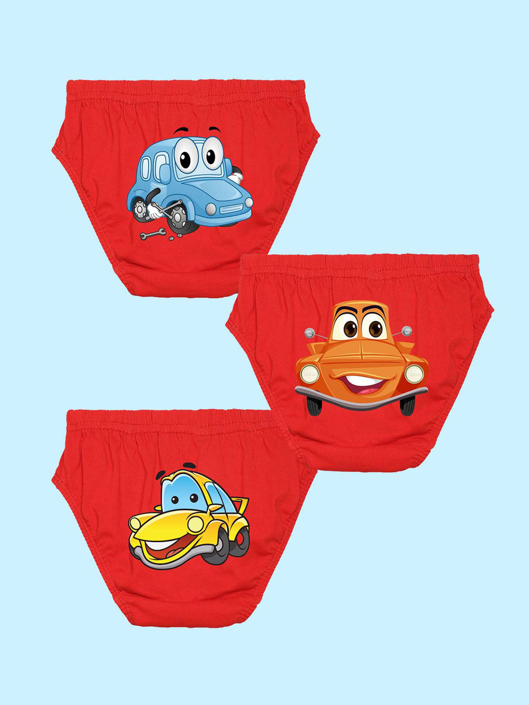 NUSYL Boys Pack Of 3 Printed Pure Cotton Briefs NUBCBRFPO3.0111