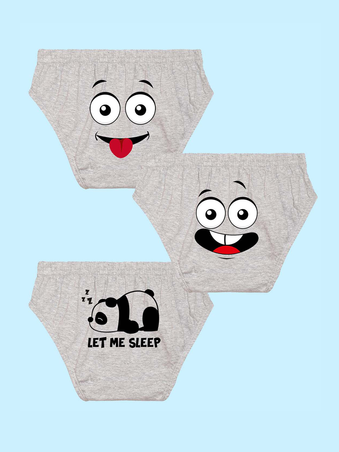 NUSYL Boys Pack Of 3 Printed Pure Cotton Basic Briefs  NUBCBRFPO3.0109
