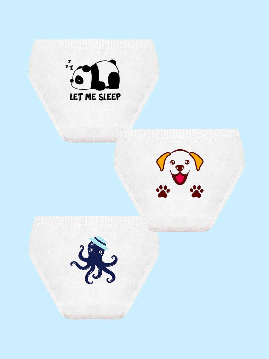 NUSYL Boys Pack of 3 Printed Pure Cotton Briefs NUBCBRFPO3.0099