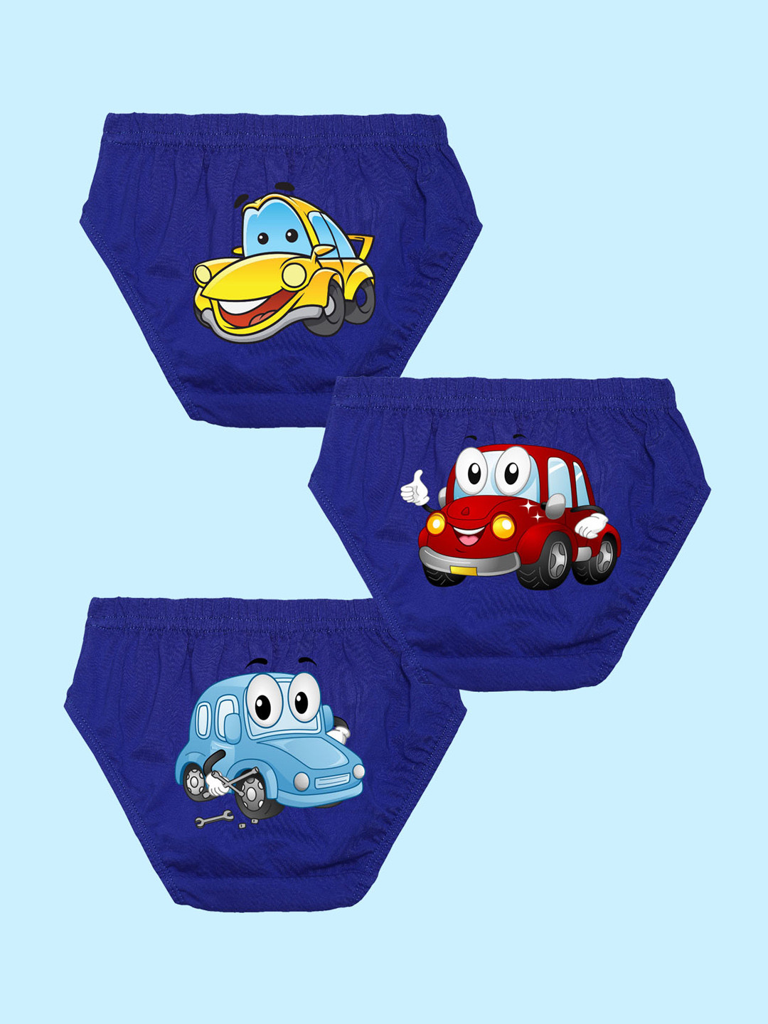 NUSYL Boys Pack Of 3 Printed Pure Cotton Briefs NUBCBRFPO3.0115
