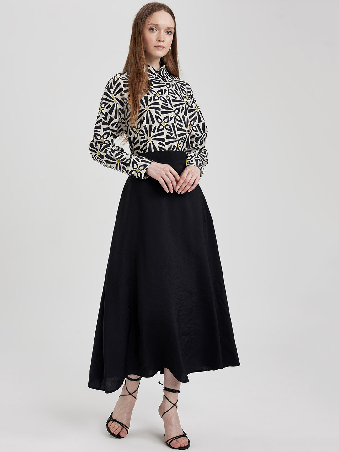 DeFacto Flared Maxi Skirt