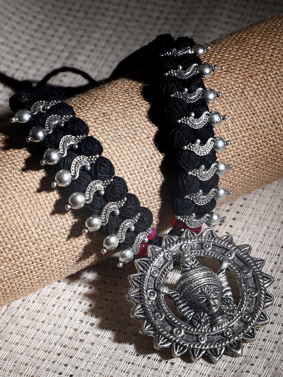 FIROZA Silver-Plated Brass Tribal Shakti Necklace