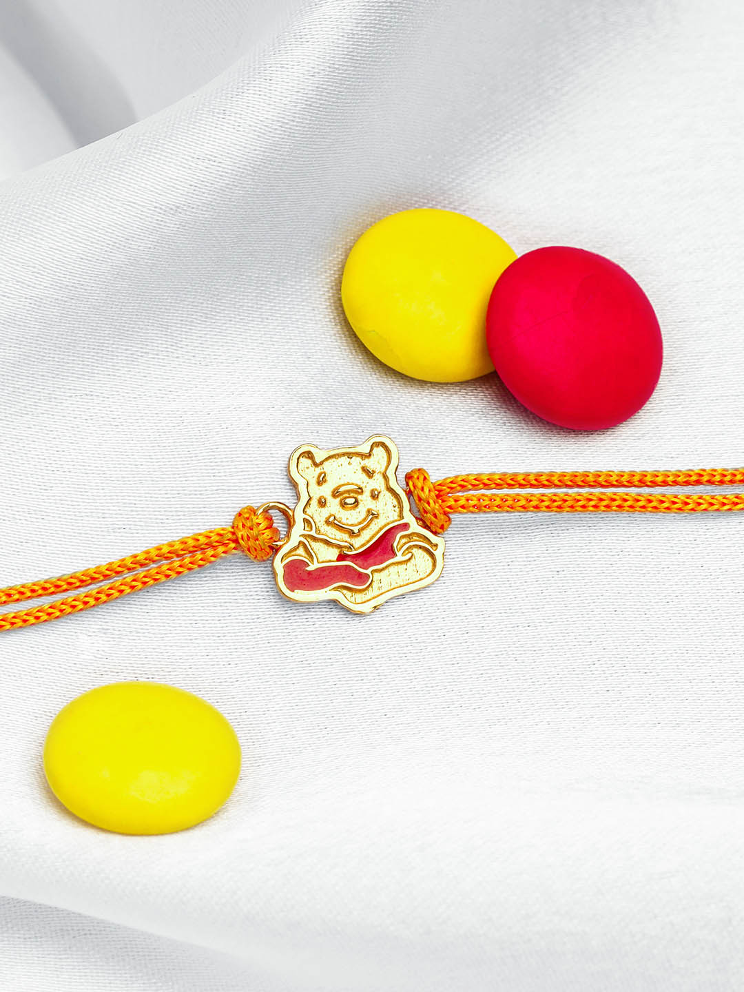 GIVA Boys 925 Sterling Silver Winne-the-Pooh Rakhi With Roli Chawal