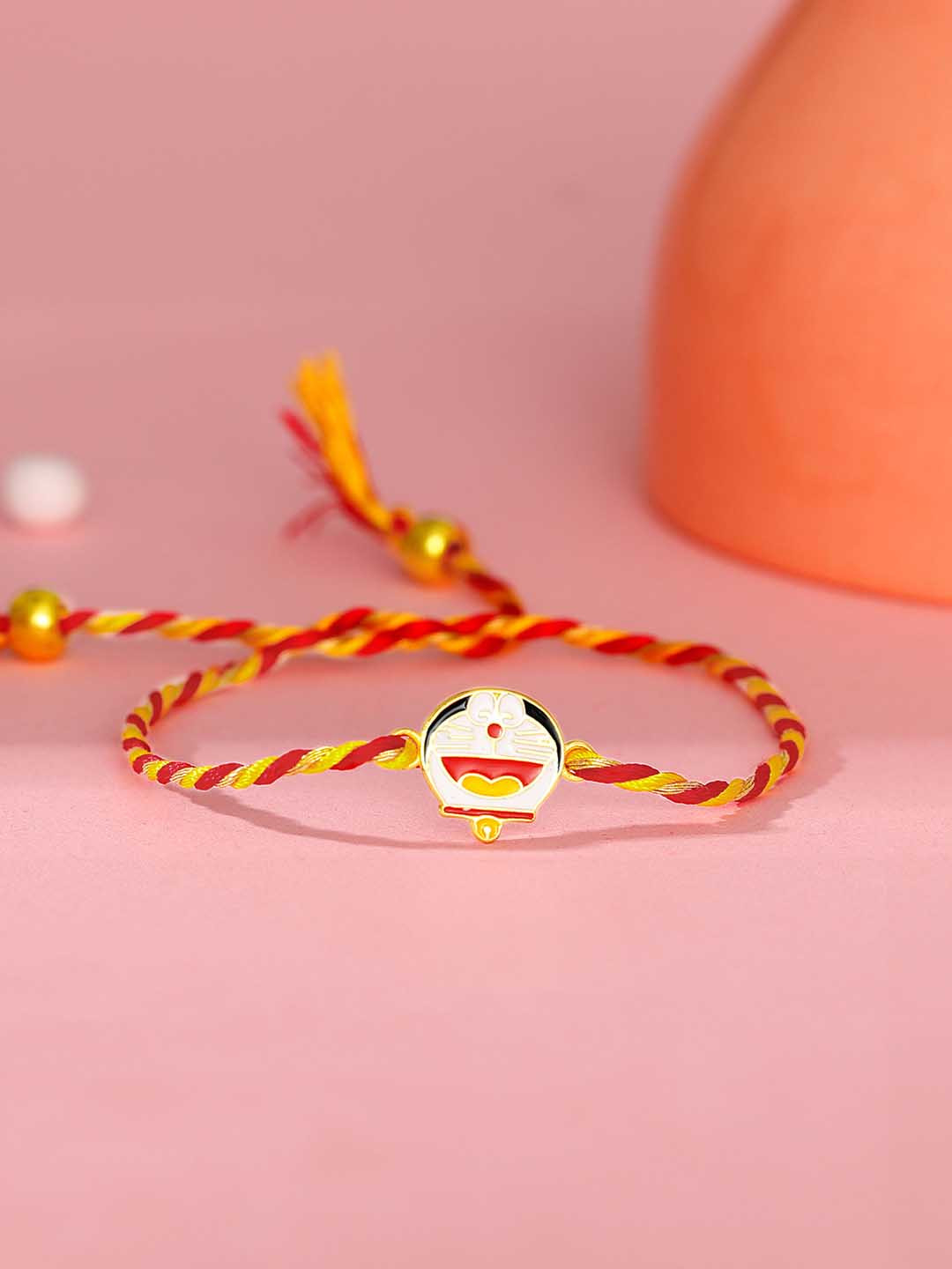 GIVA Kids 925 Sterling Silver Doremon Rakhi With Roli Chawal