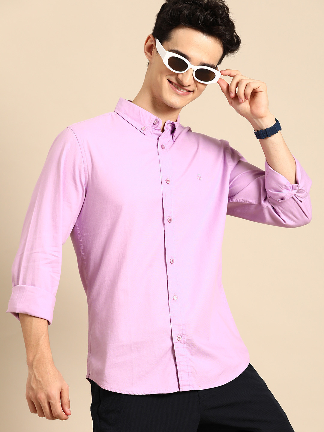 United Colors of Benetton Slim Fit Pure Cotton Oxford Shirt