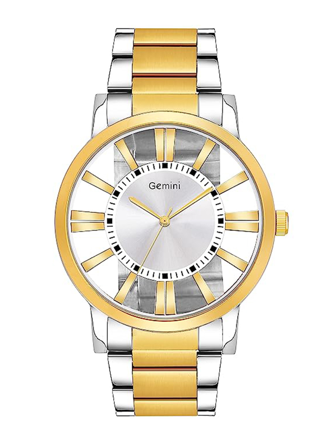 GEMINI Men Dial & Stainless Steel Straps Analogue Watch BNS 3815BM01 HOLLOW TT