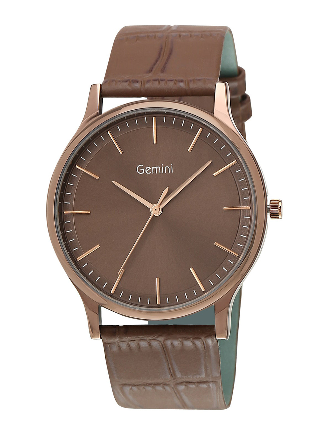 GEMINI Men Dial & Leather Straps Analogue Watch BNS 1050QPL01