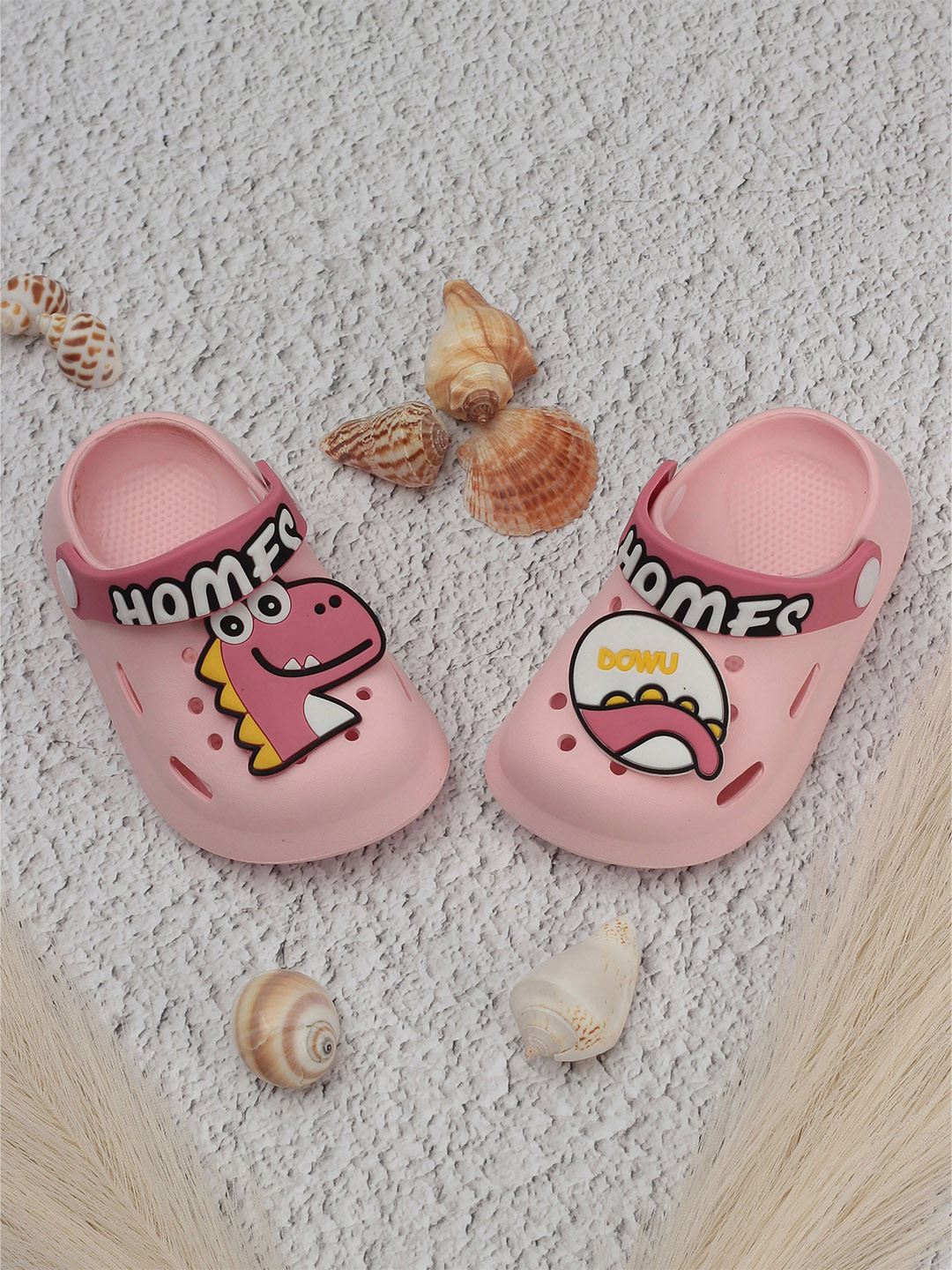 Lil Lollipop Kids Dinosaur Applique Anti-Slip Rubber Clogs