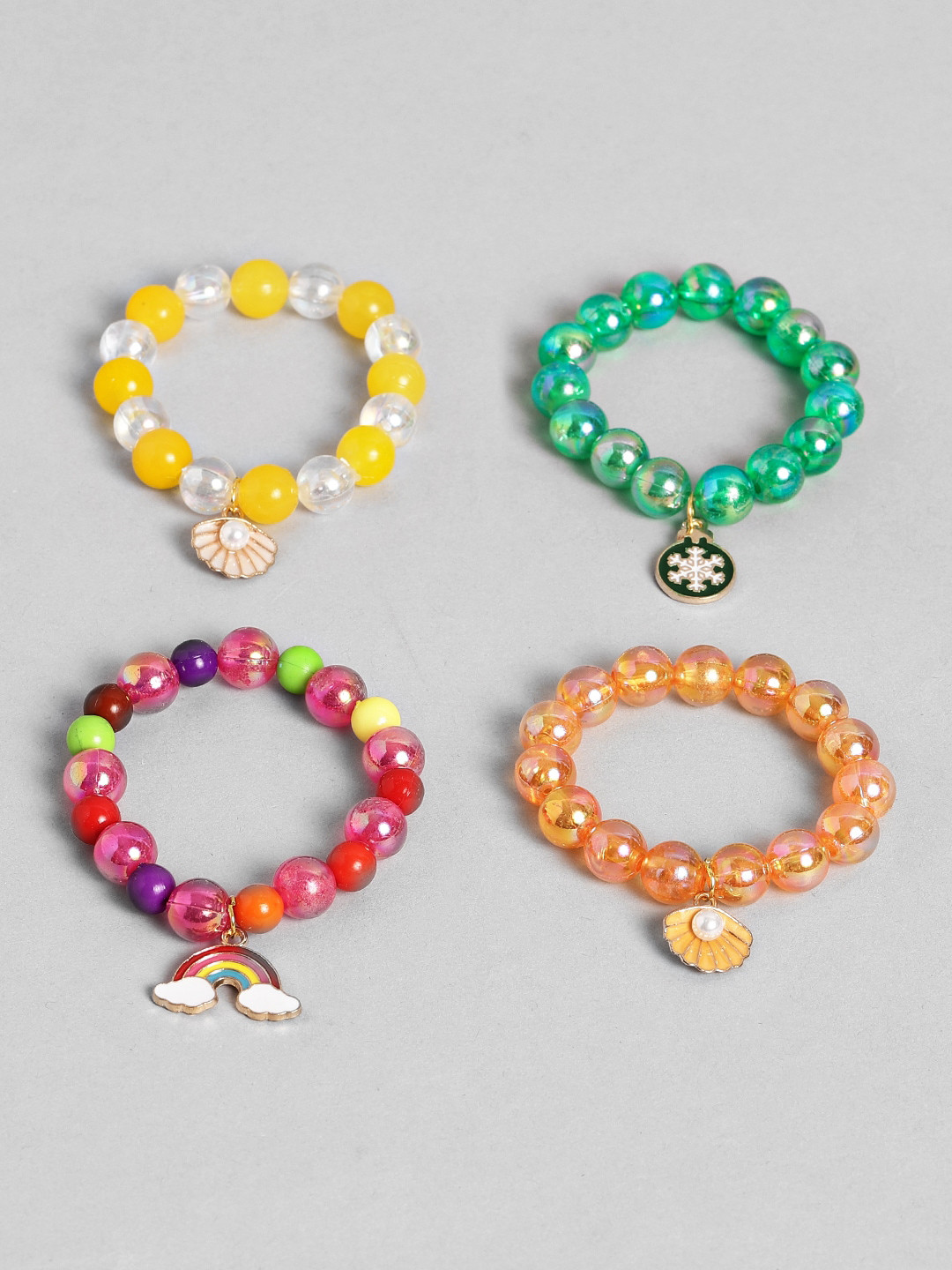 EL REGALO Girls 4 Beaded Elasticated Bracelets