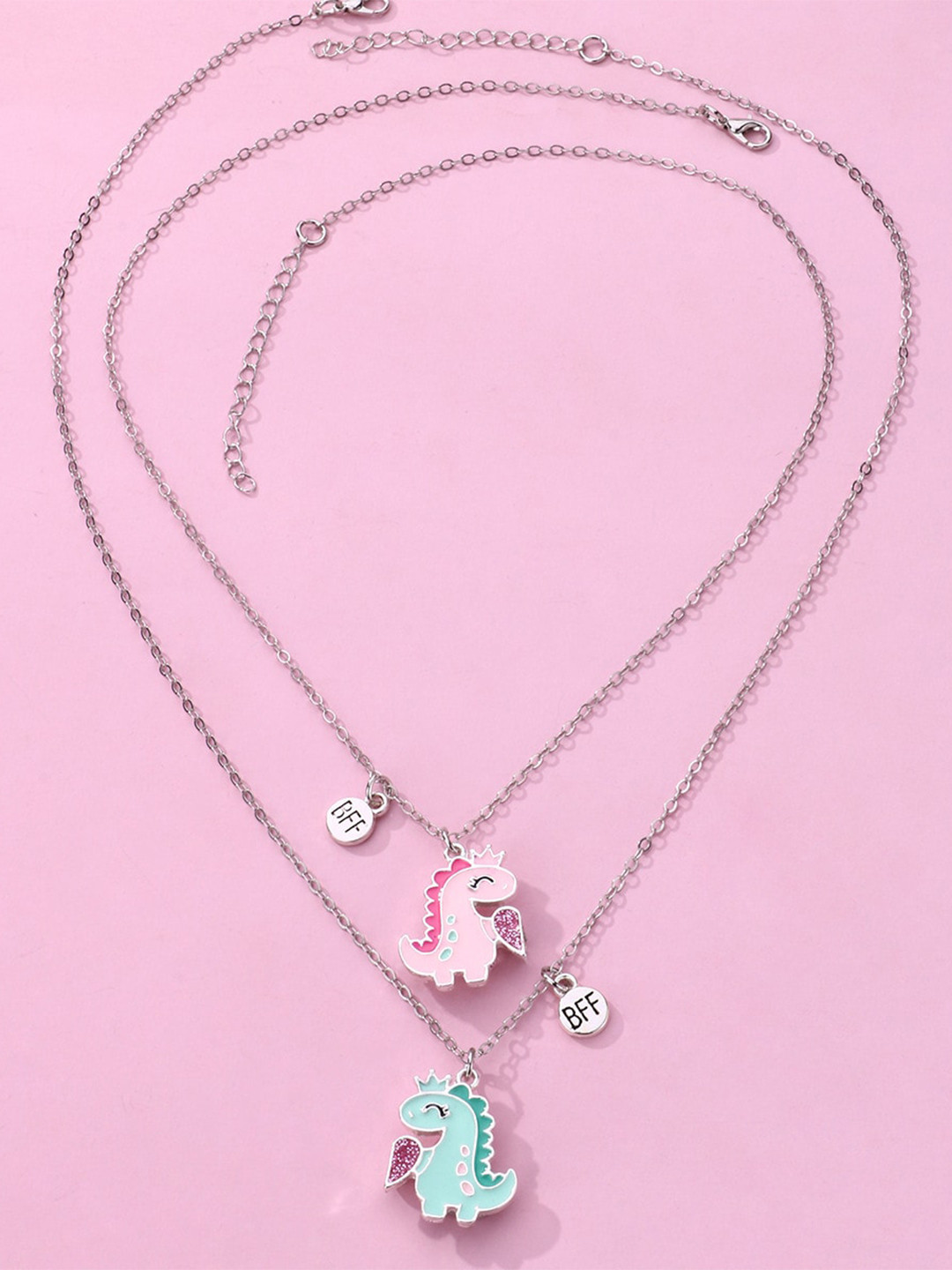 EL REGALO Set Of 2 Abstract Dragon Pendant With Chain