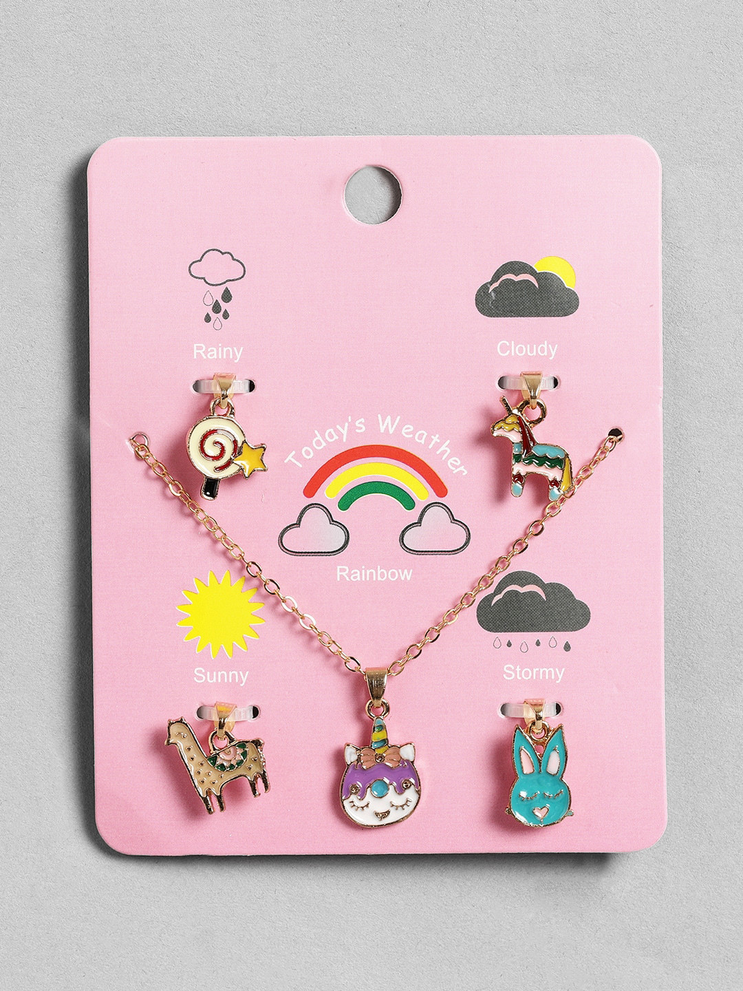 EL REGALO Set Of 5 Charm Pendant With Chain