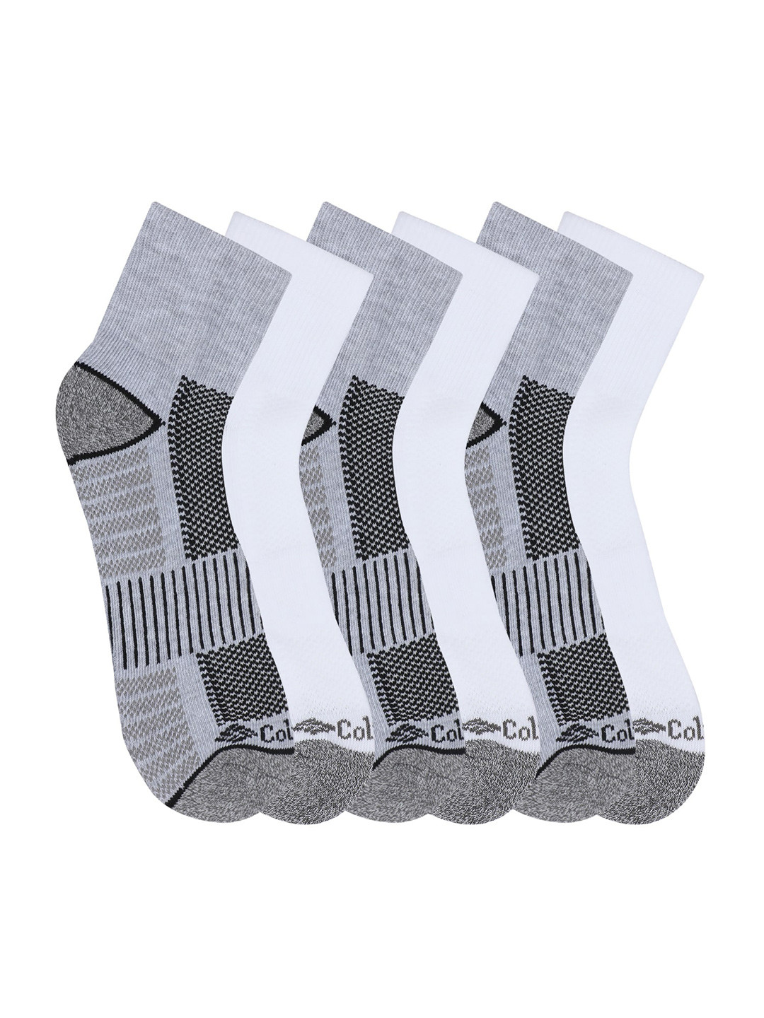 Columbia Men Pack Of 6 QTR/PIQ FTBED Ankle-Length Socks