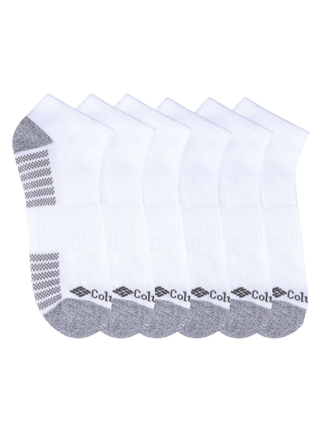 Columbia Men Pack Of 6 Ns/Piq Ftbed Ankle-Length Socks