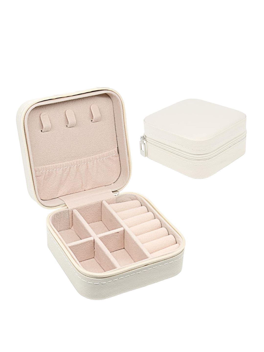 Awestuffs White Mini Travel Case Jewellery Organisers
