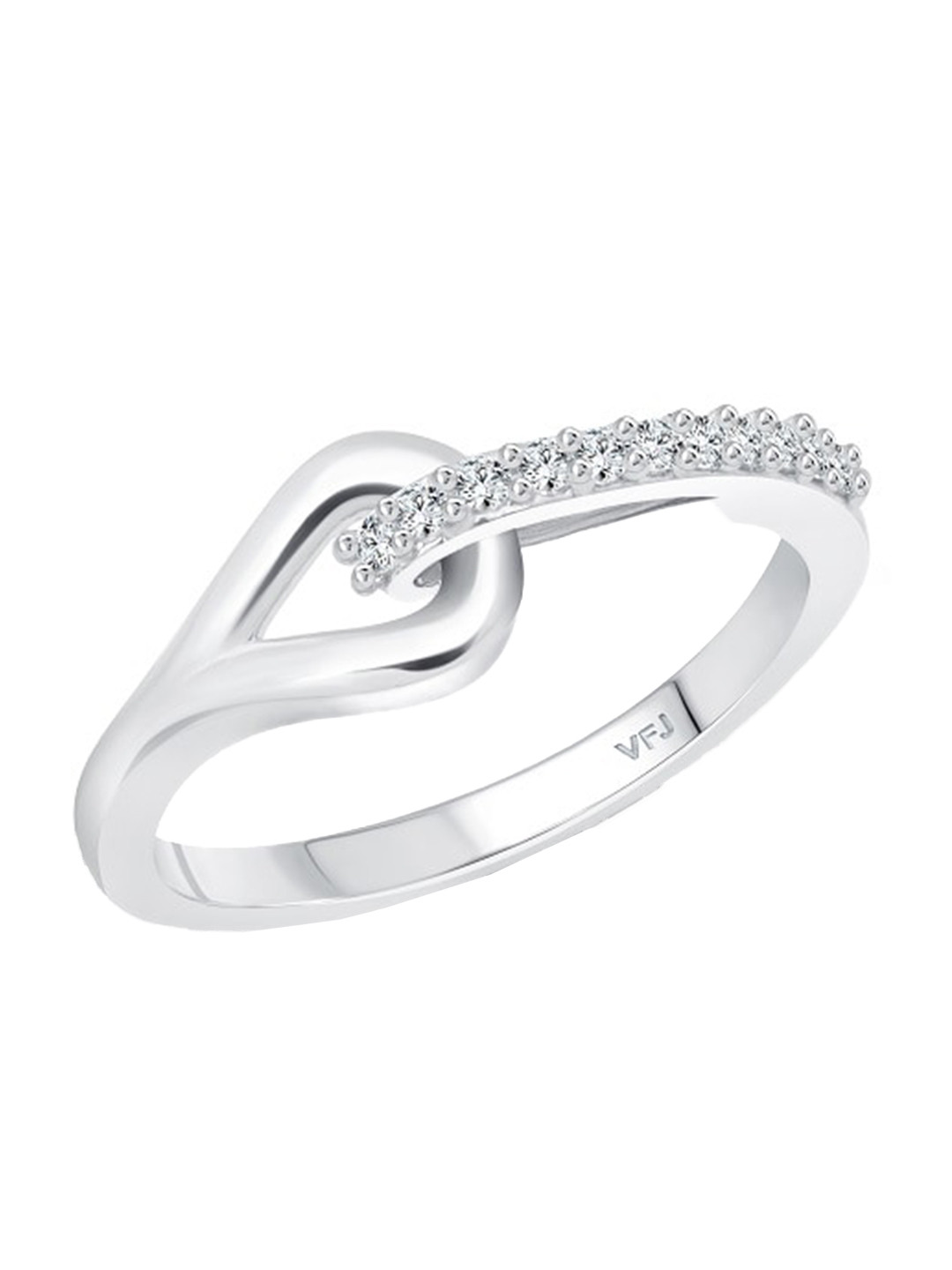 Vighnaharta Rhodium Plated & CZ Stone-Studded Finger Ring