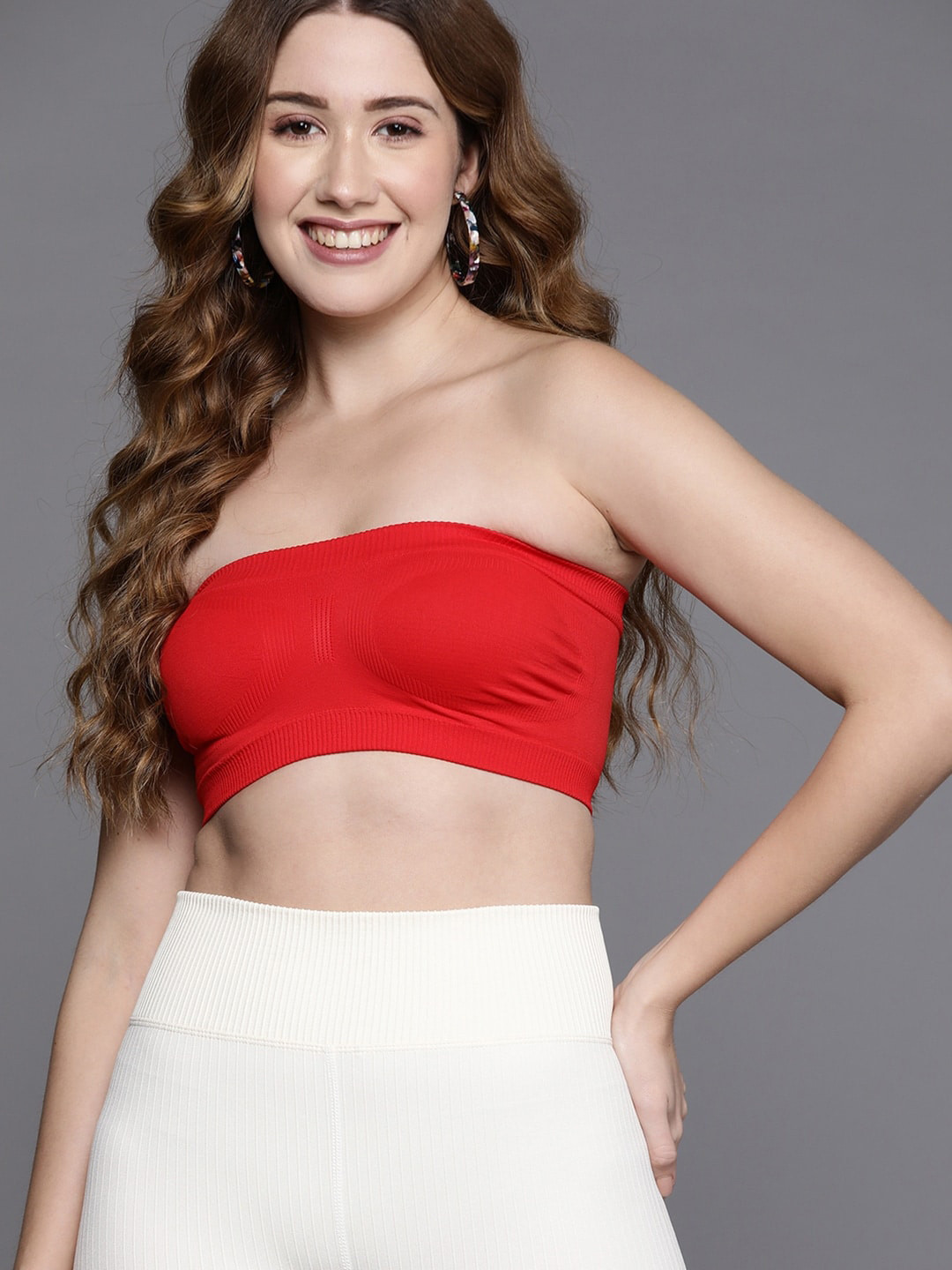 Inddus Red Full Coverage All Day Comfort Bandeau Bra