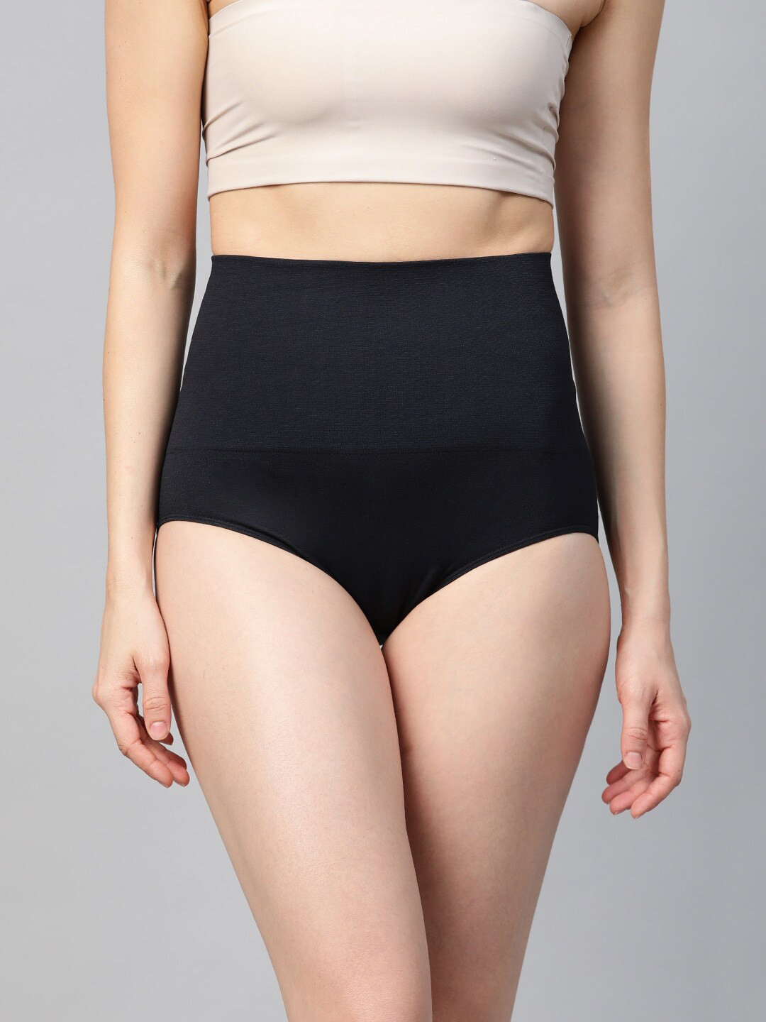 Inddus Black High-Waist Seamless Tummy Shaper