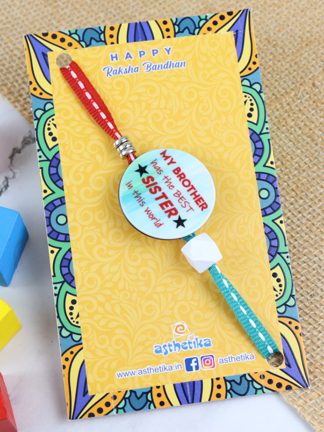 Asthetika Boys Best Sister Brother Charm Rakhi