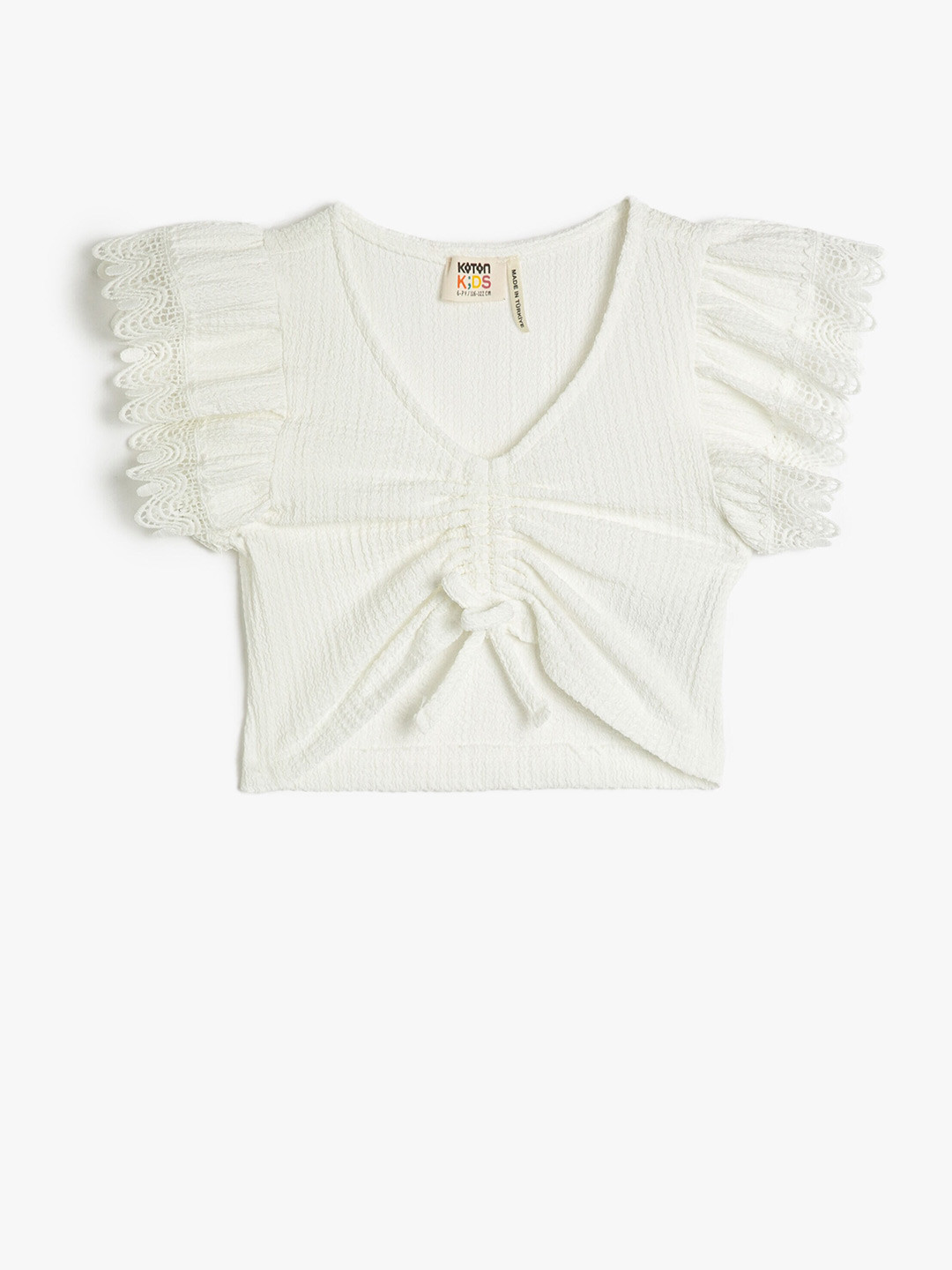 Koton Girls V-Neck Short Sleeves Top