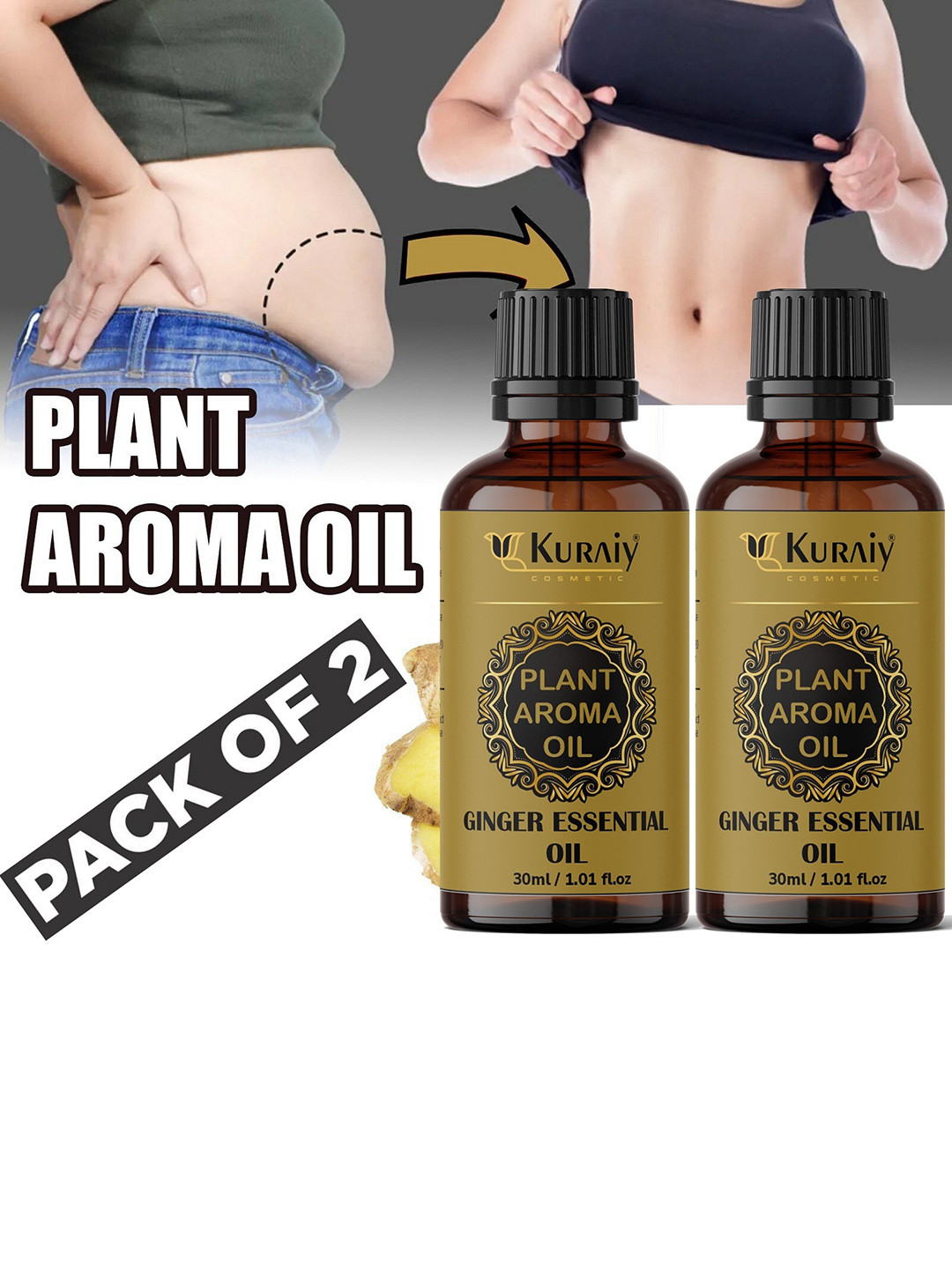 KURAIY Set Of 2 Weight Loss Oil - 30ml each