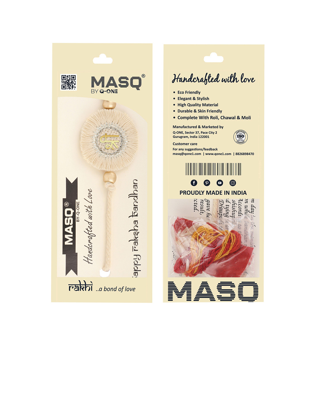 MASQ Men Rakhi With Roli Chawal & Moli