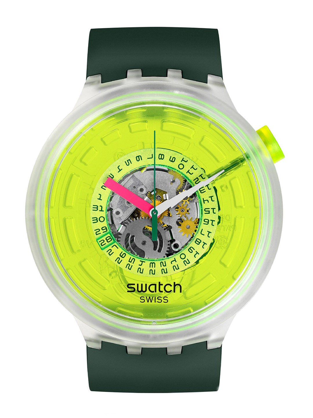 Swatch Unisex Patterned Dial & Ceramic Straps Analogue Watch SB05K400