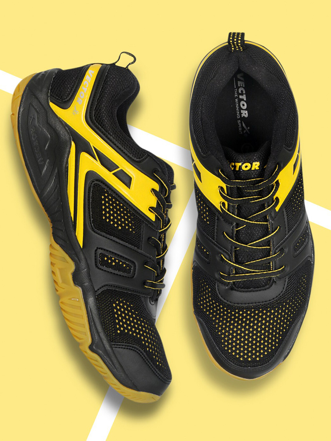 VECTOR X Unisex Textured Lace-Up Badminton Shoes