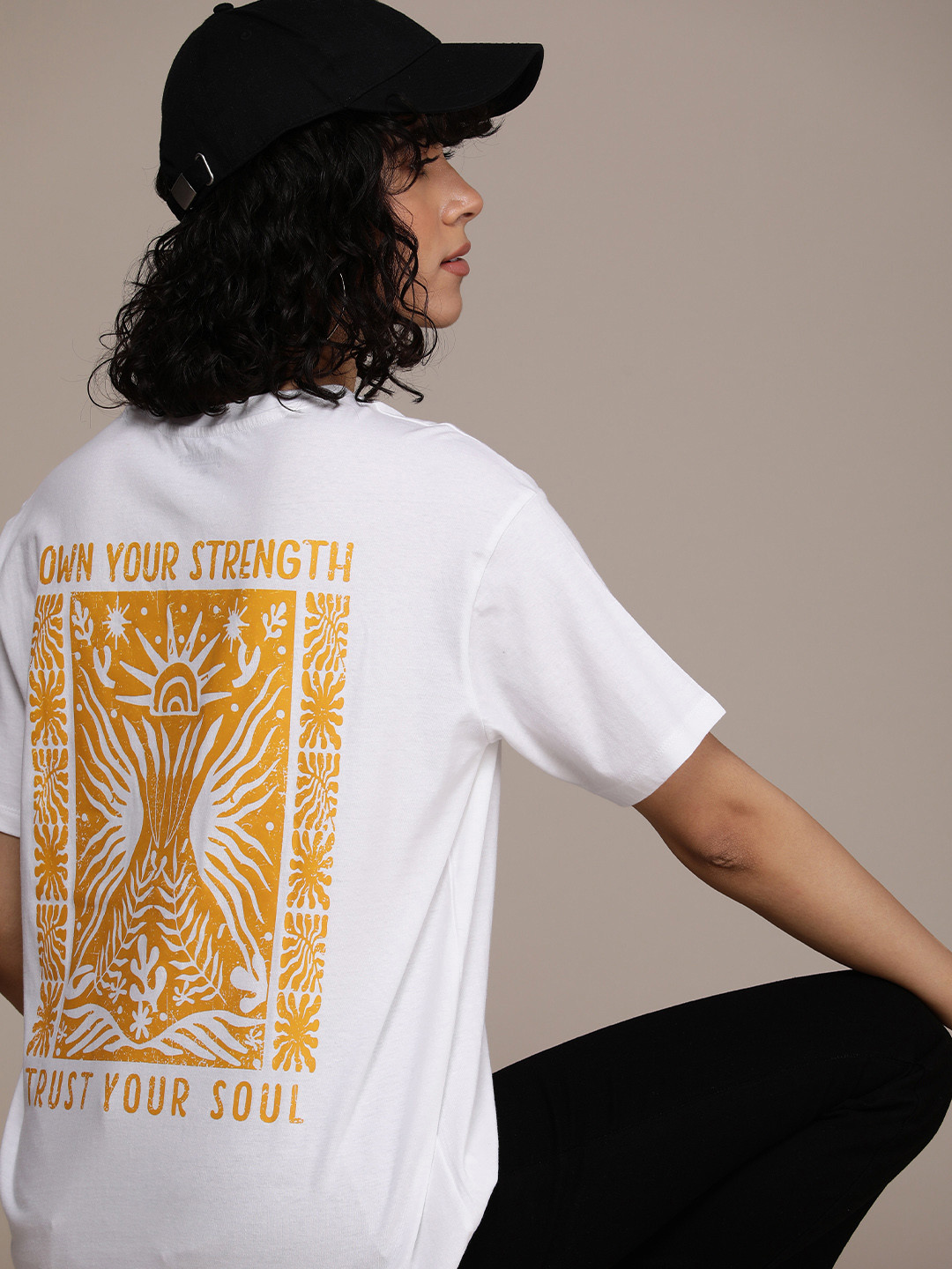 Roadster Graphic Printed Oversized Bio Finish Pure Cotton T-shirt