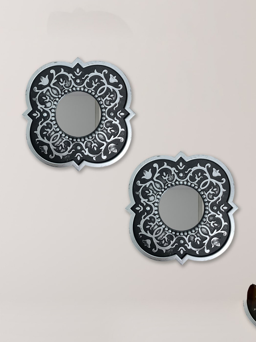 Art Street Black & White 2 Pieces Decorative Mirrors