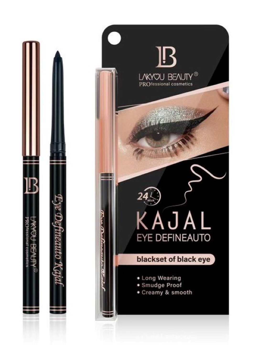 LAKYOU BEAUTY Eye Defineauto Smudge Proof Kajal -1.5gm -Black