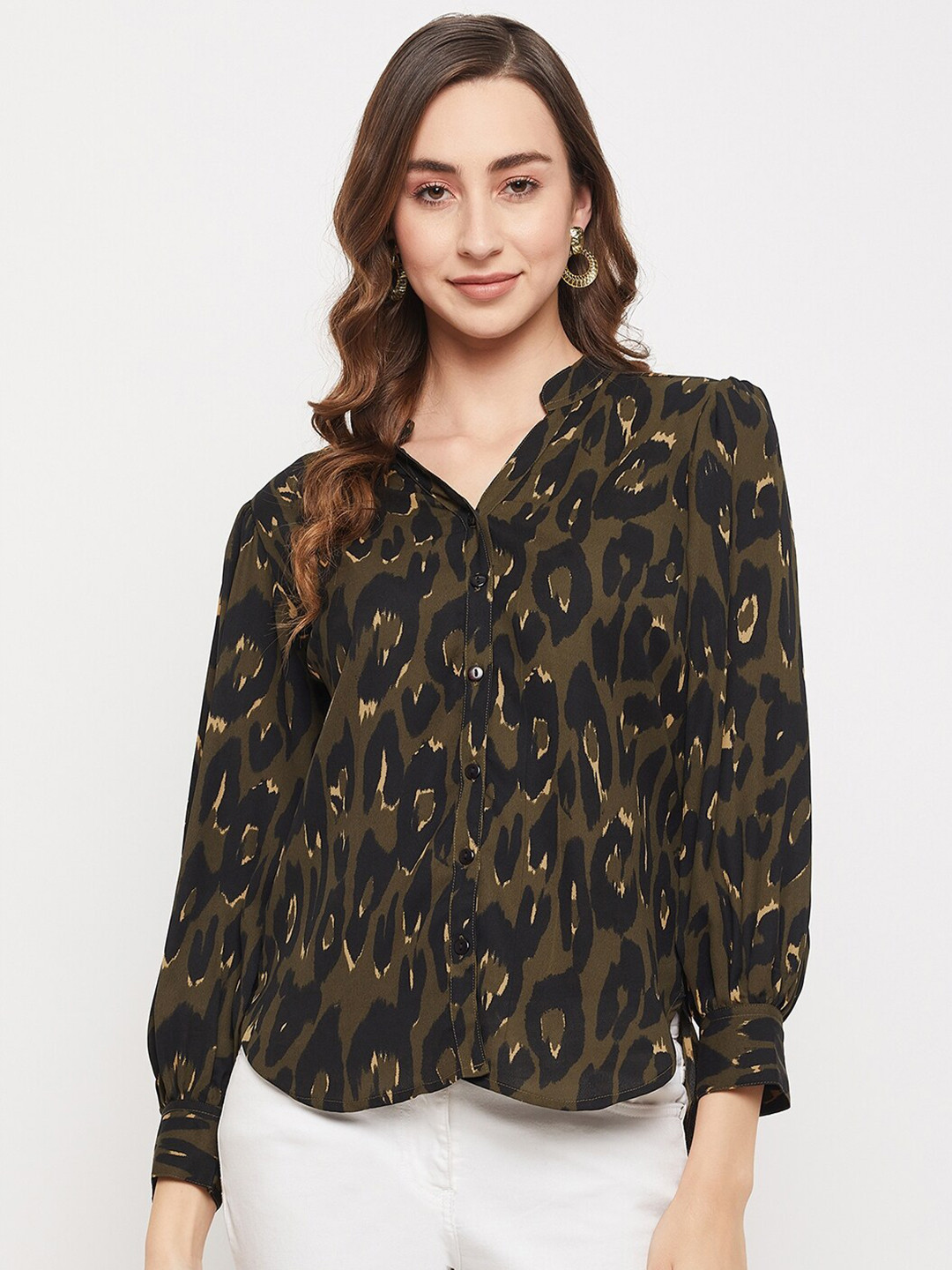 BAESD Abstract Printed Shirt Style Top