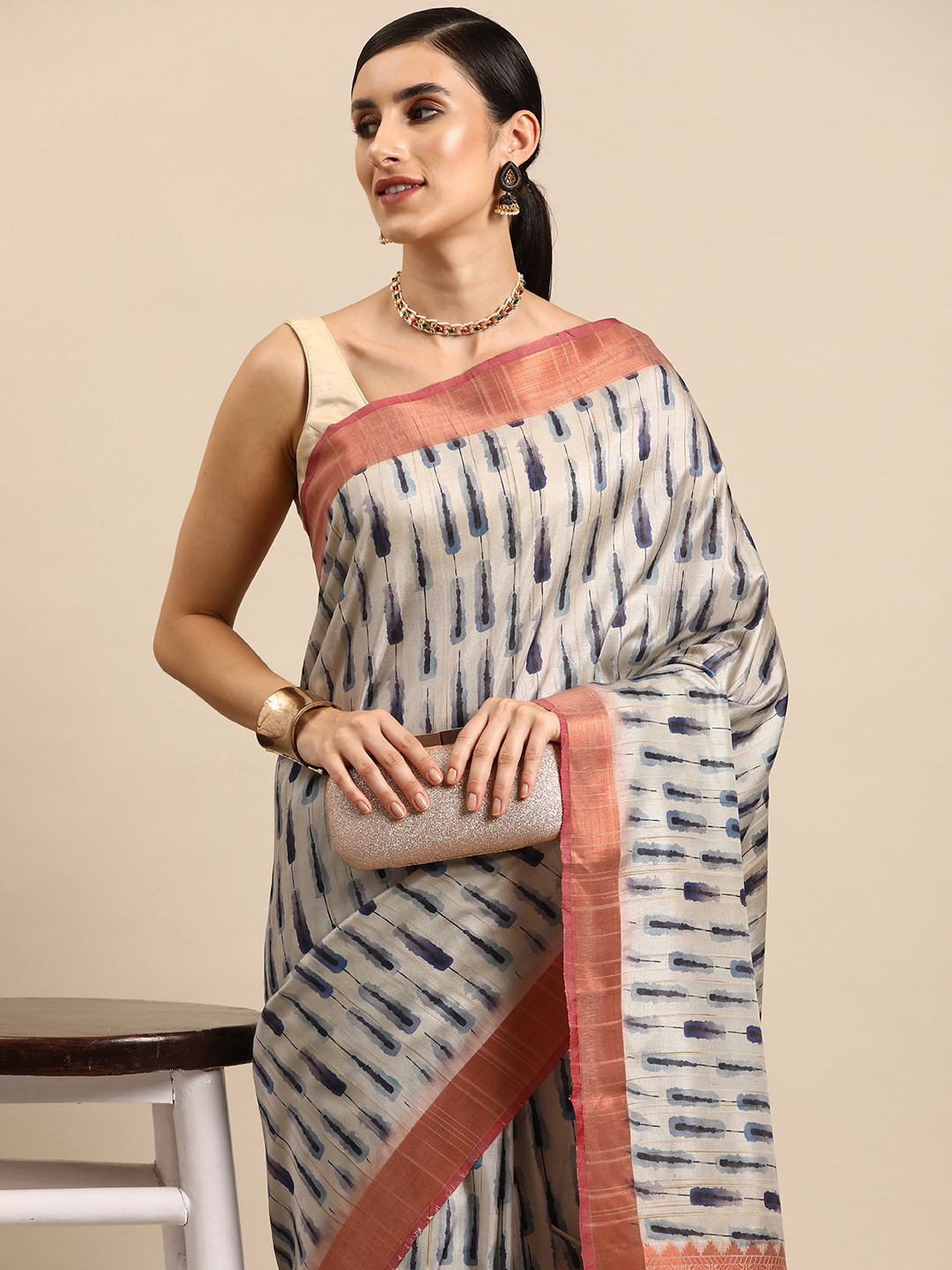 Silk Land Khadi Digital Print Saree