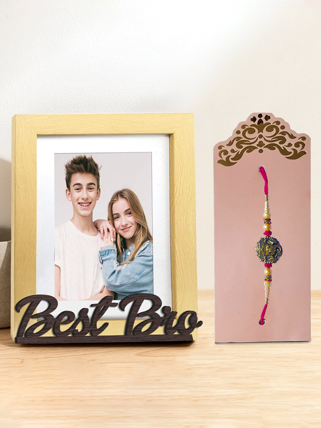 Art Street Lord Ganesha Rakhi With Photo Frame