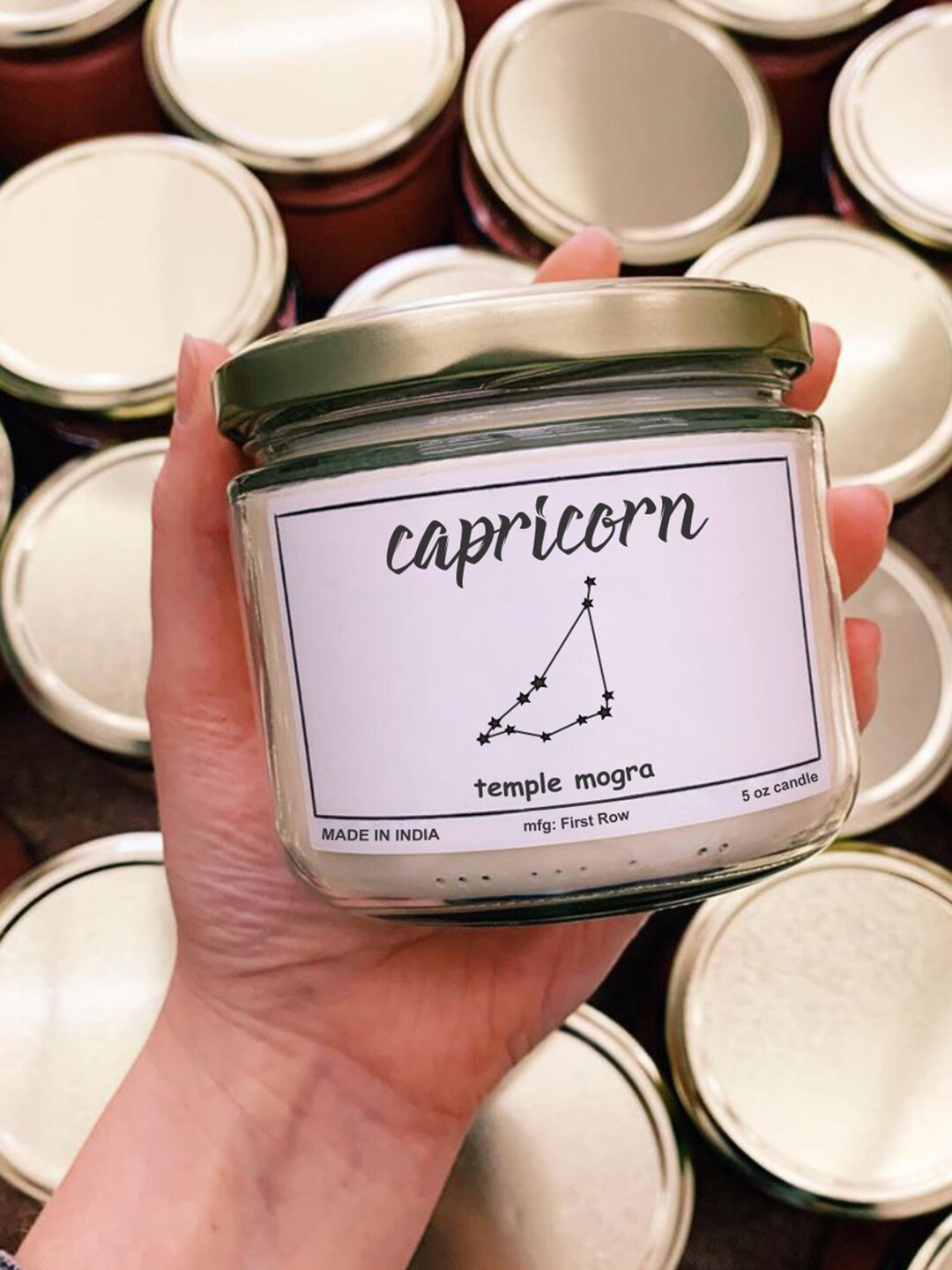 Aromatic Fables Capricorn Sun Sign 1 Wick Temple Mogra Solid Round Regular Jar Candles