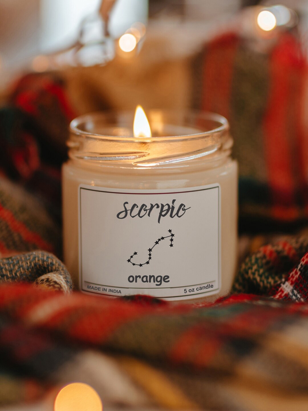 Aromatic Fables Scorpio Sun Sign Scented 1 Wick Orange Solid Round Regular Jar Candles