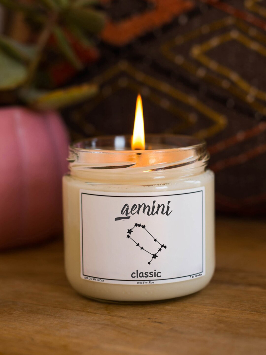 Aromatic Fables Gemini Sun Sign Scented 1 Wick Classic Solid Round Regular Jar Candles