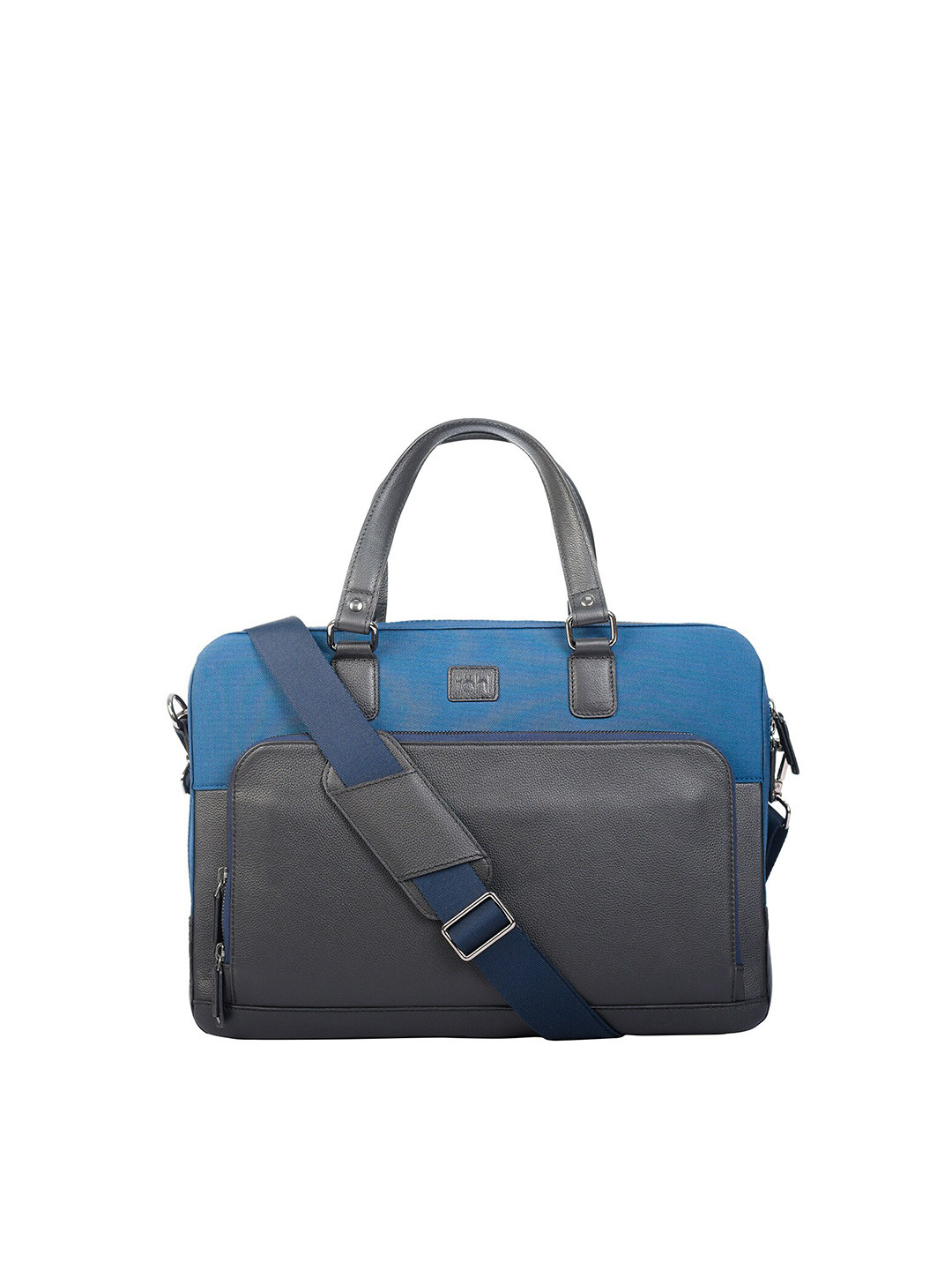 tohl Men Colourblocked Leather Laptop Bag Up to 15 inch