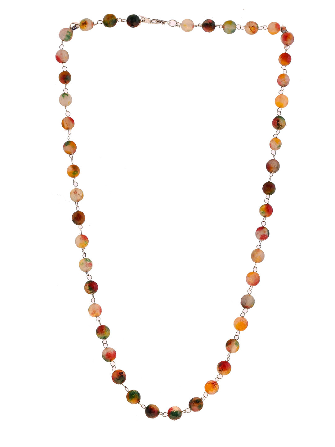 Silvermerc Designs Gold-Plated Real Stones Brass Necklace