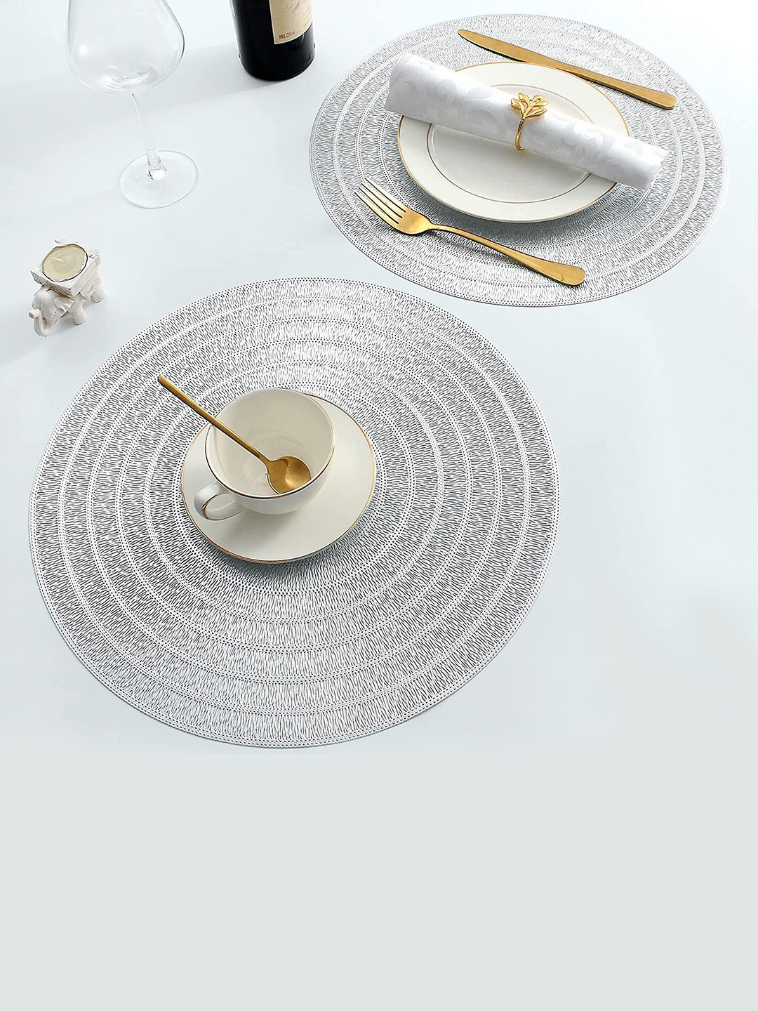 Dakshya Industries White Dripping Table Placemat