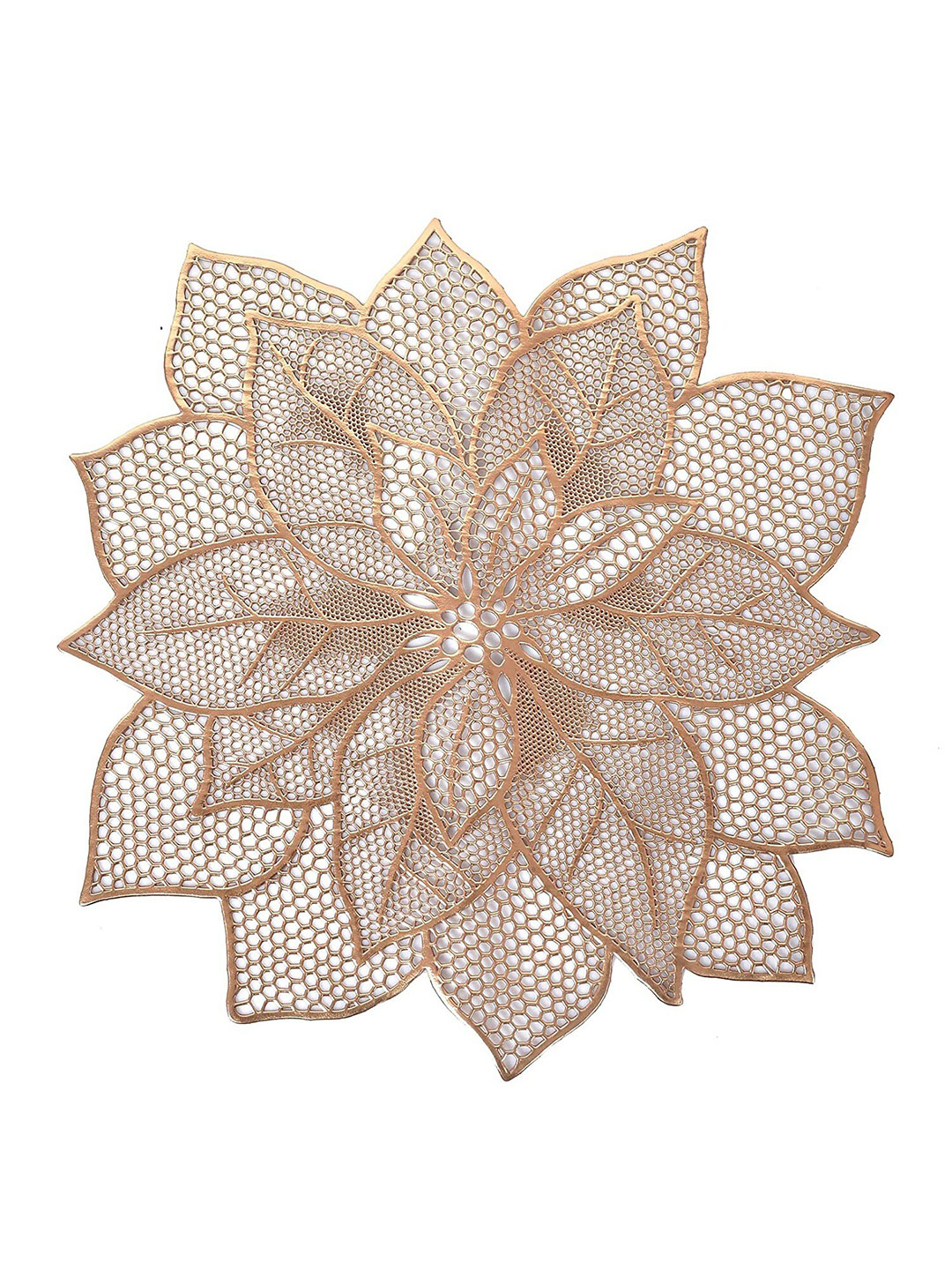 Dakshya Industries Beige Flower Table Placemats