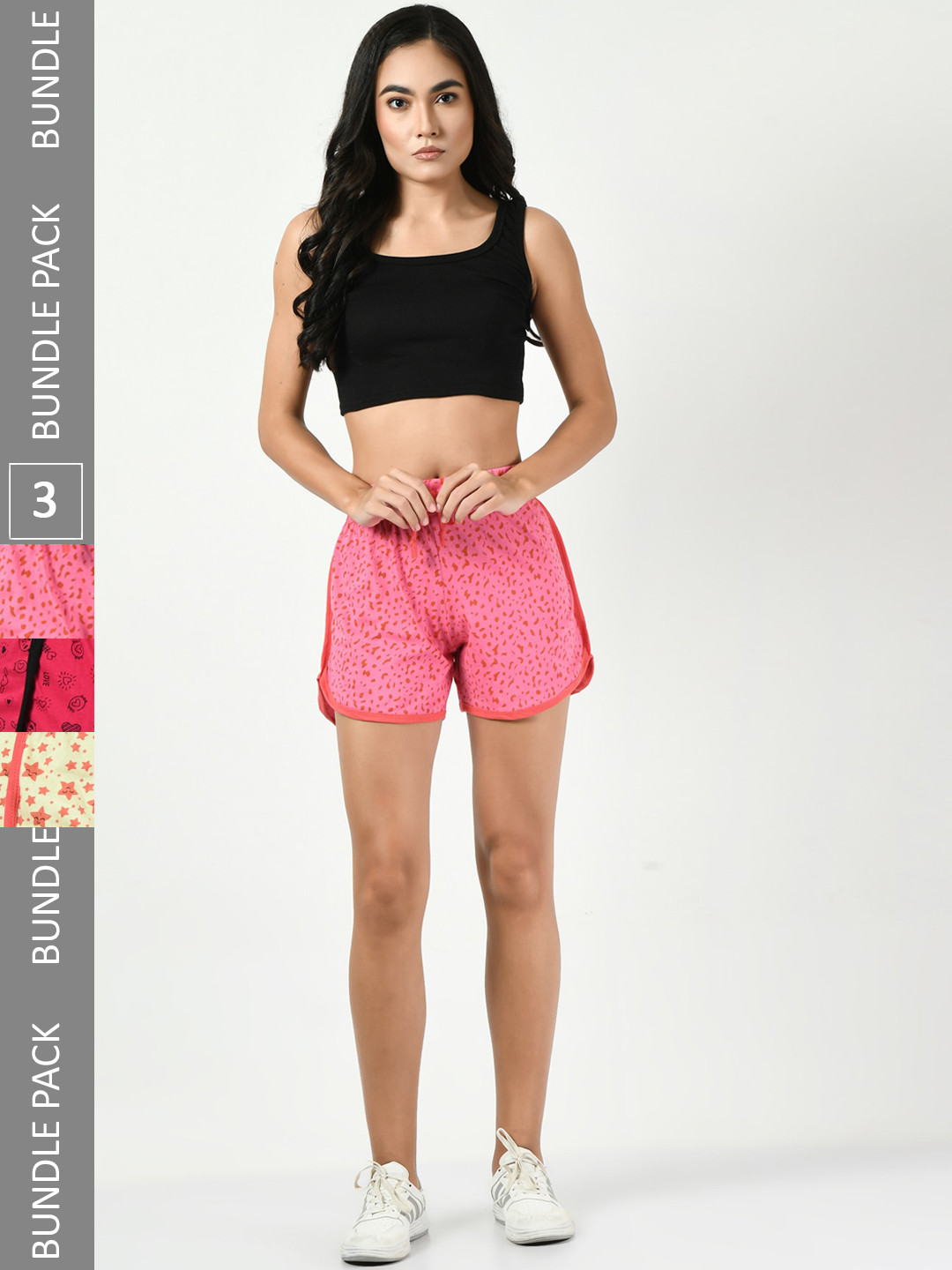 BAESD Pack of 3 Printed Pure Cotton Hot Pants Shorts