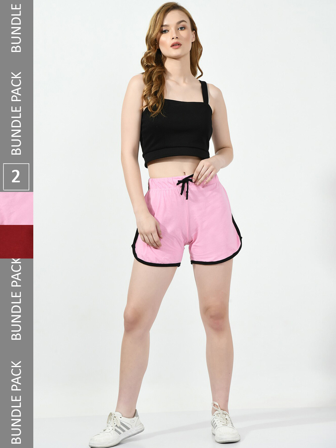 BAESD Women Pack Of 2 Pure Cotton Hotpants Shorts