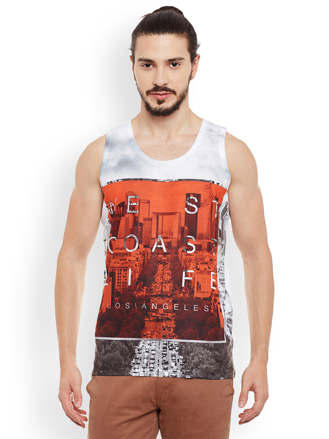 Wear Your Mind Men Red Printed Round Neck T-shirt