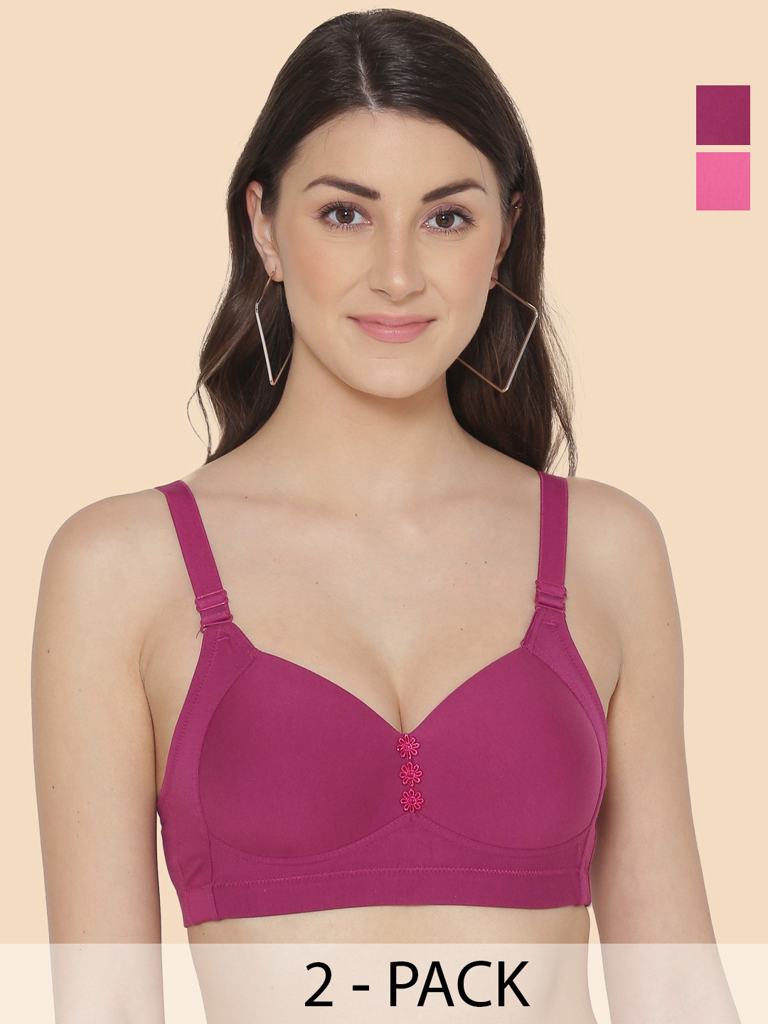 Tweens Red & Pink Bra Full Coverage Lightly Padded