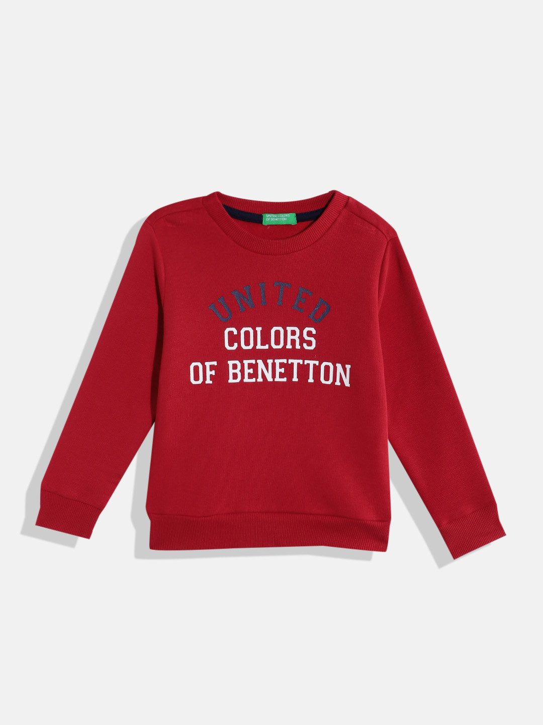 United Colors of Benetton Boys Brand Logo Typography Printed Sweatshirt